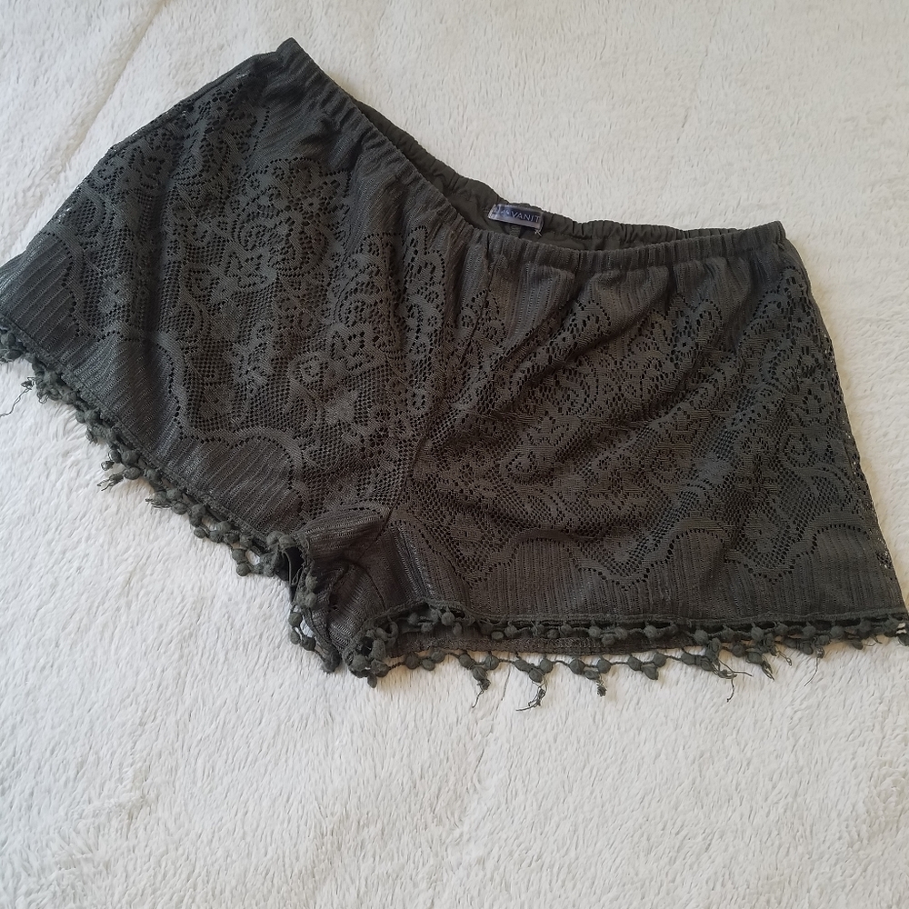 Dark green lacy/frill shorts